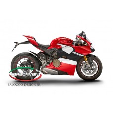 Carbonvani - Ducati Panigale V4 / S / Speciale "ARUBA" Design Carbon Fiber Full Fairing Kit - ROAD VERSION (8 pieces)